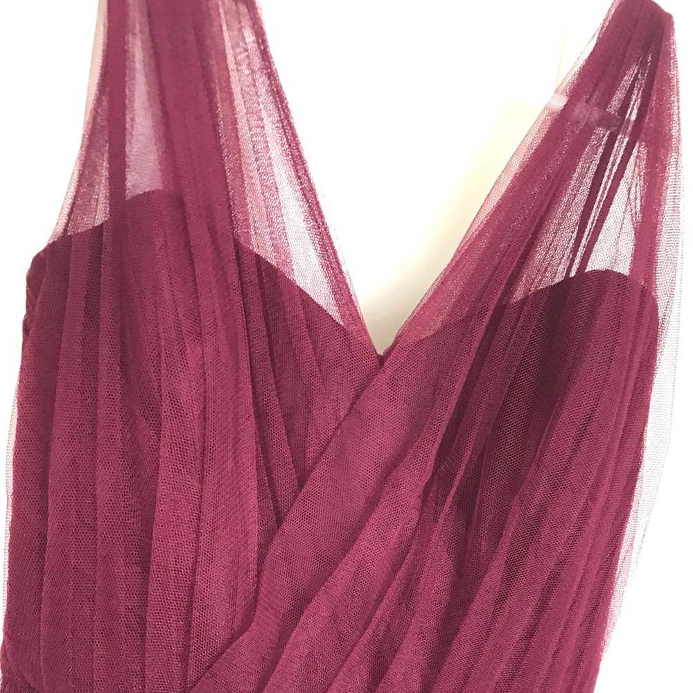 Maroon Theia Floorlength Bridesmaid Dress